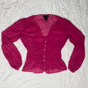 Vintage 100% Silk Blouse | The Limited | Size: S | Color: Pink